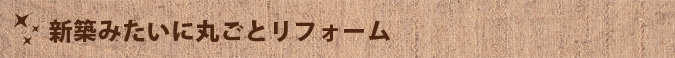 新築みたいに丸ごとリフォーム